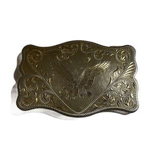 VTG Lazy K Black Hills Gold Tone Metal American Eagle Belt Buckle